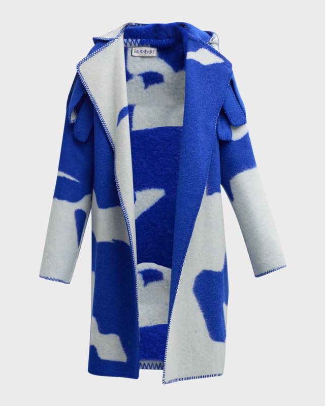 Colorblock EKD Hooded Wool Coat